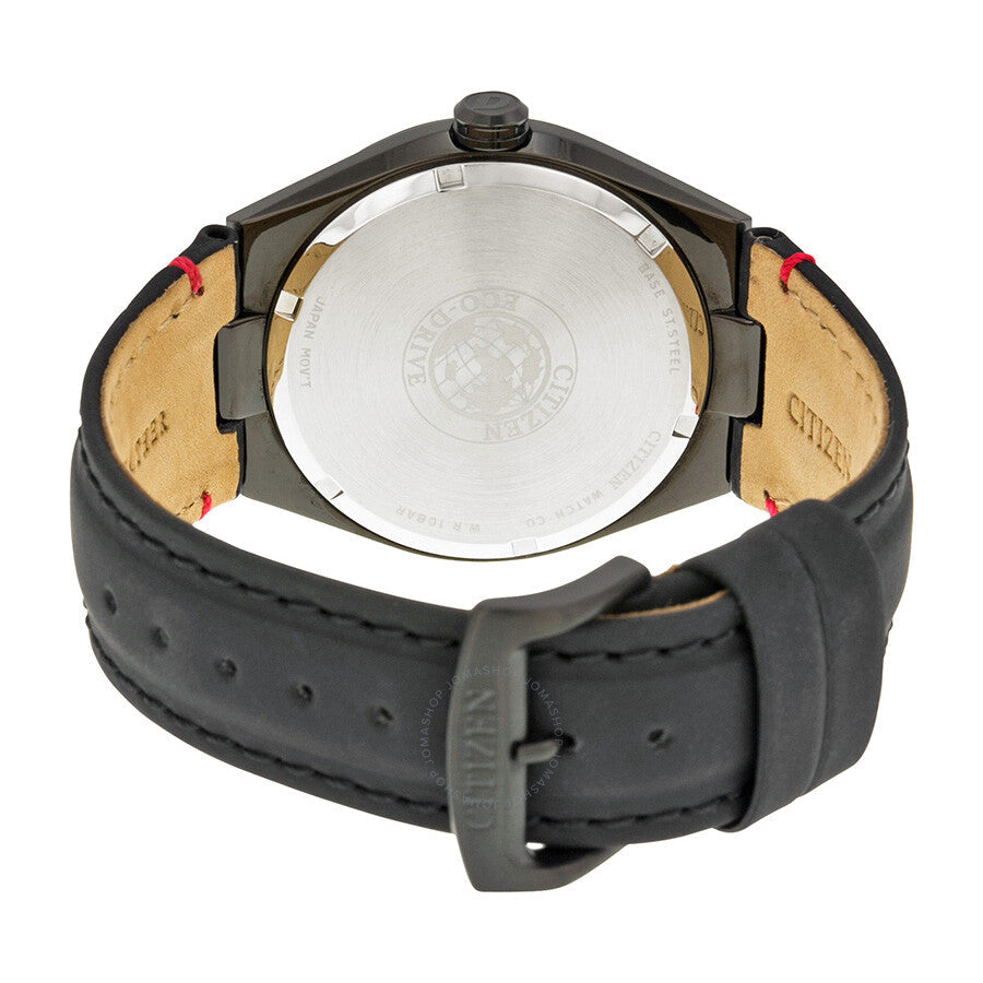 Citizen Eco Drive Black Dial Leather Men's Watch AW1135-01E - Dawson Watches #3