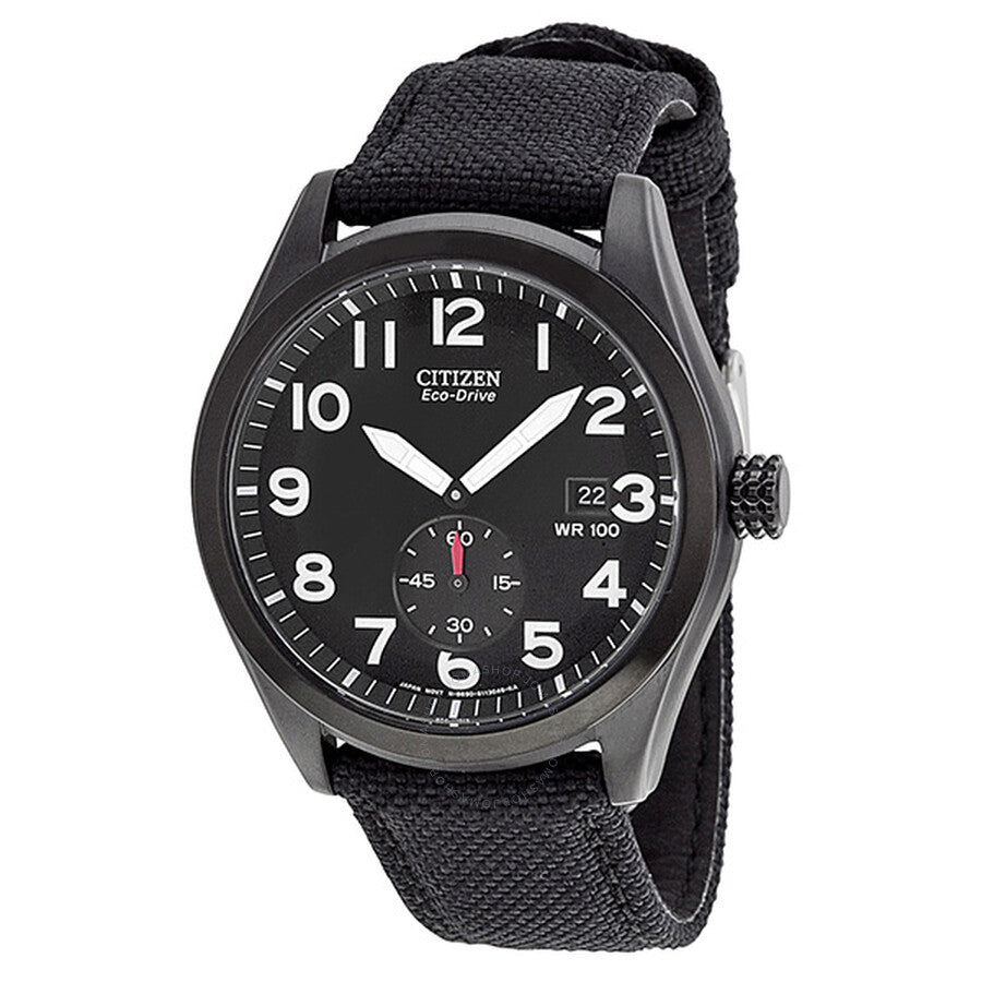 Citizen Eco Drive Black Dial Nylon Strap Men's Watch BV1085-06E - Dawson Watches