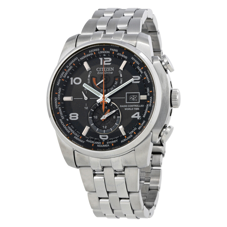 Citizen Eco Drive Black Dial Stainless Steel Men's Watch AT9010-52E - Dawson Watches