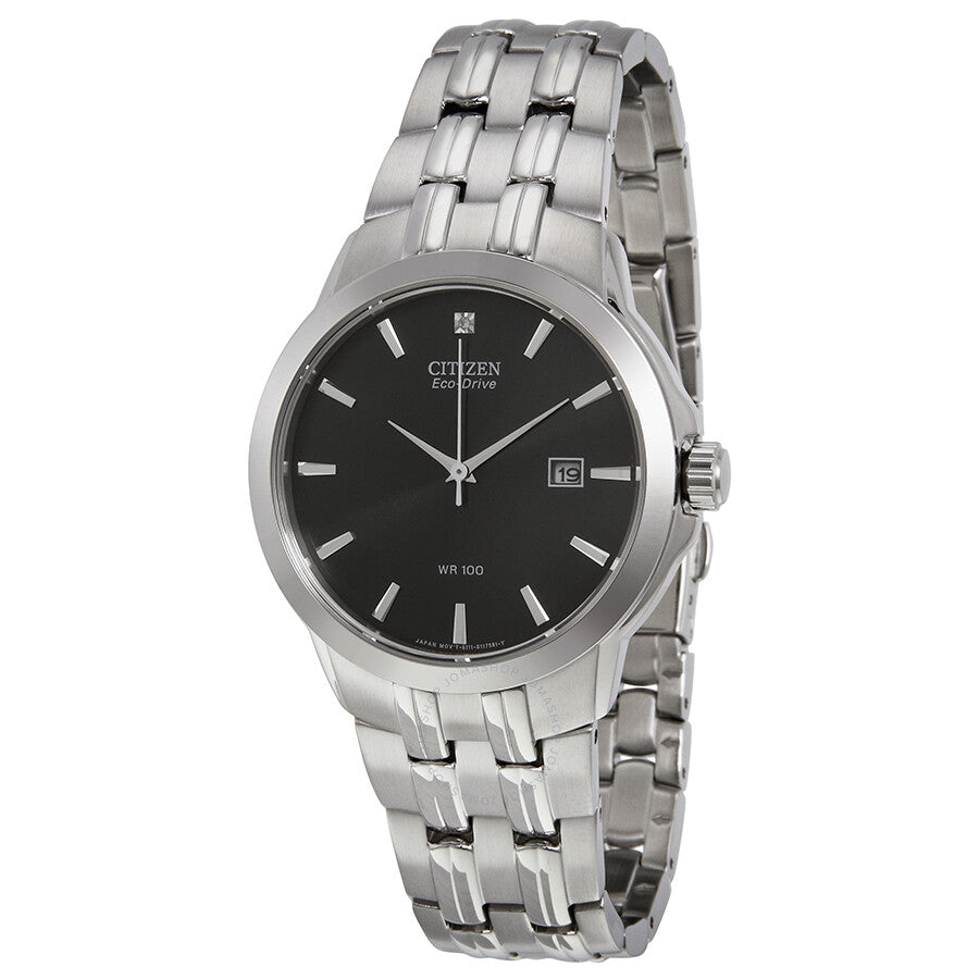 Citizen Eco-Drive Black Dial Stainless Steel Men's Watch BM7090-51E - Dawson Watches