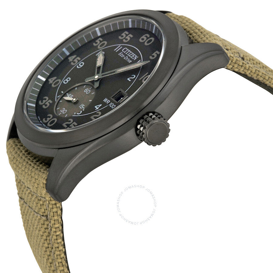 Citizen Eco Drive Black Dial Tan Nylon Strap Men's Watch BV1085-31E - Dawson Watches #2
