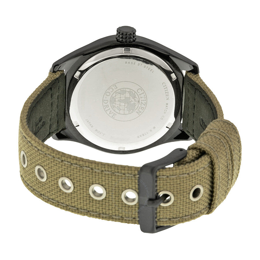 Citizen Eco Drive Black Dial Tan Nylon Strap Men's Watch BV1085-31E - Dawson Watches #3