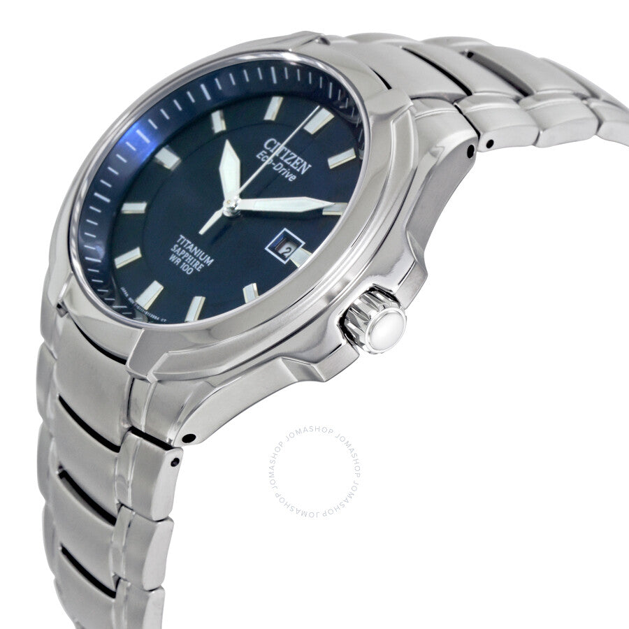 Citizen Eco-Drive Blue Dial Titanium Men's Watch BM7170-53L - Dawson Watches #2