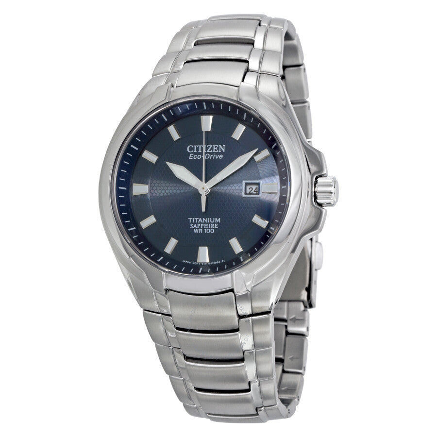 Citizen Eco-Drive Blue Dial Titanium Men's Watch BM7170-53L - Dawson Watches