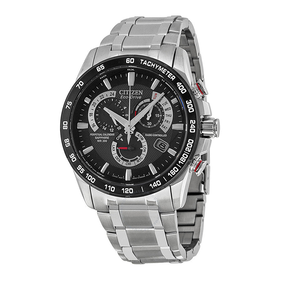 Citizen Eco Drive Chronograph Black Dial Men's Watch AT4008-51E - Dawson Watches