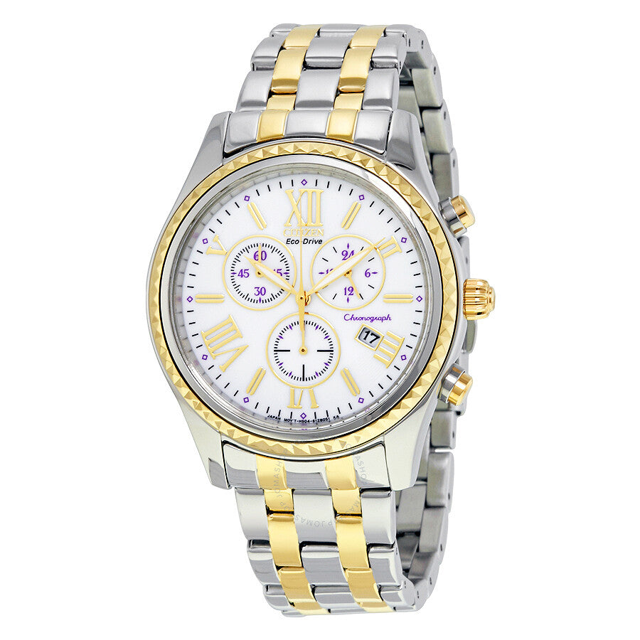 Citizen Eco-Drive Chronograph Two-Tone Stainless Steel Ladies Watch FB1364-53A - Dawson Watches