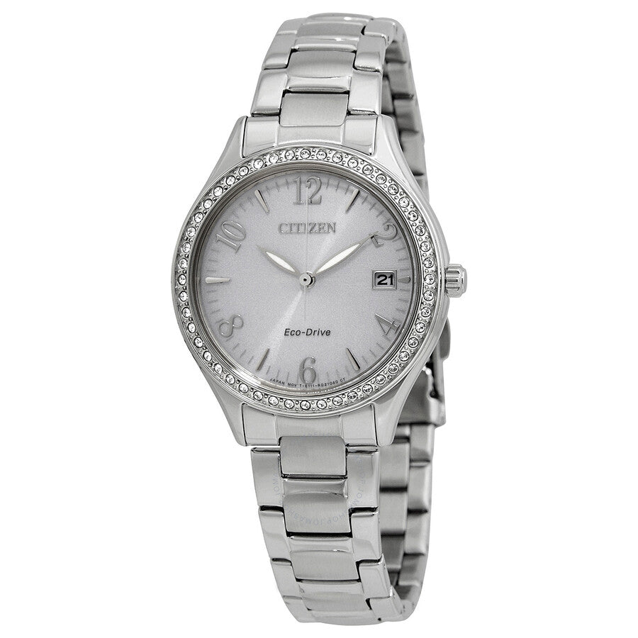 Citizen Eco Drive Classic Silver Dial Stainless Steel Ladies Watch EO1181-55A - Dawson Watches