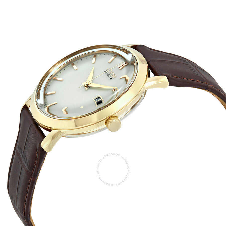 Citizen Eco-Drive Ivory Dial Brown Leather Men's Watch BM7193-07B - Dawson Watches #2