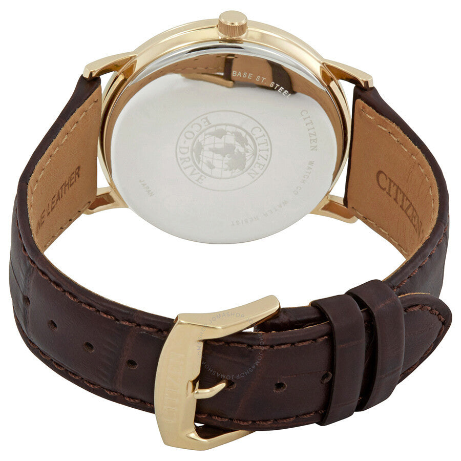 Citizen Eco-Drive Ivory Dial Brown Leather Men's Watch BM7193-07B - Dawson Watches #3