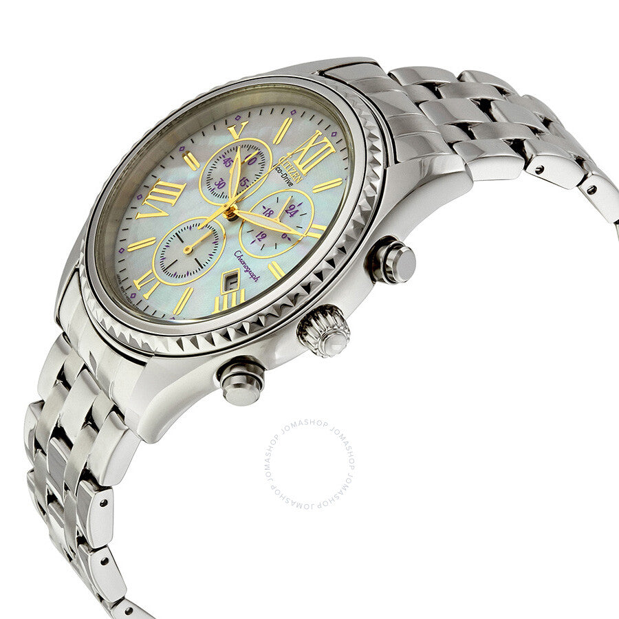 Citizen Eco-Drive Chronograph  Mother of Pearl Ladies Watch FB1360-54D - Dawson Watches #2