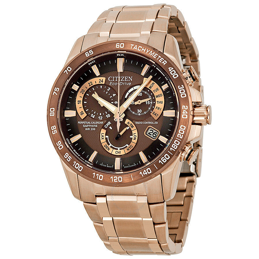 Citizen Eco-Drive Perpetual Calendar Chronograph Atomic Synchronization Men's Watch AT4106-52X - Dawson Watches