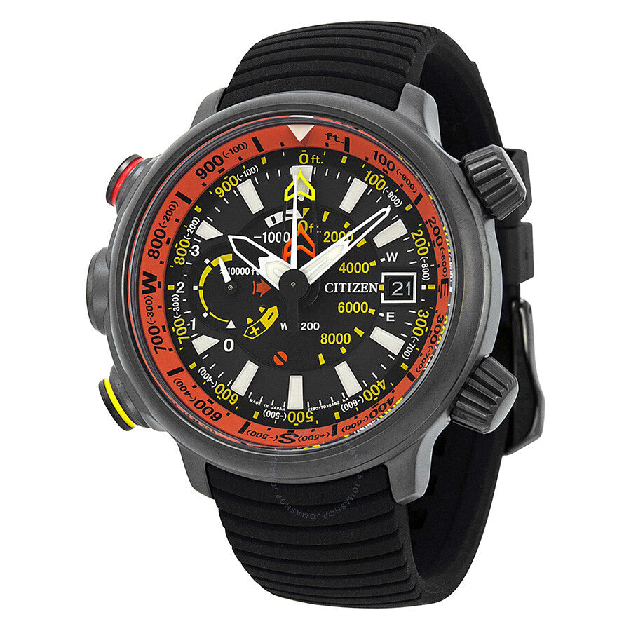 Citizen Eco Drive Promaster Black Dial Black Rubber Watch BN5035-02F - Dawson Watches