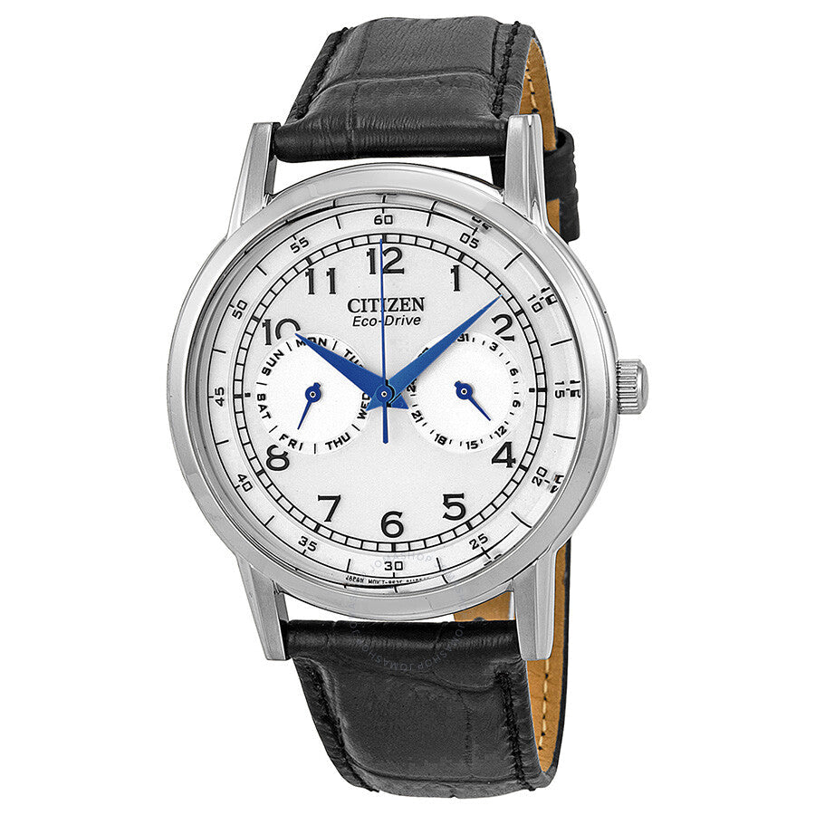 Citizen Eco-Drive Silver Dial Black Leather Men's Watch AO9000-06B - Dawson Watches