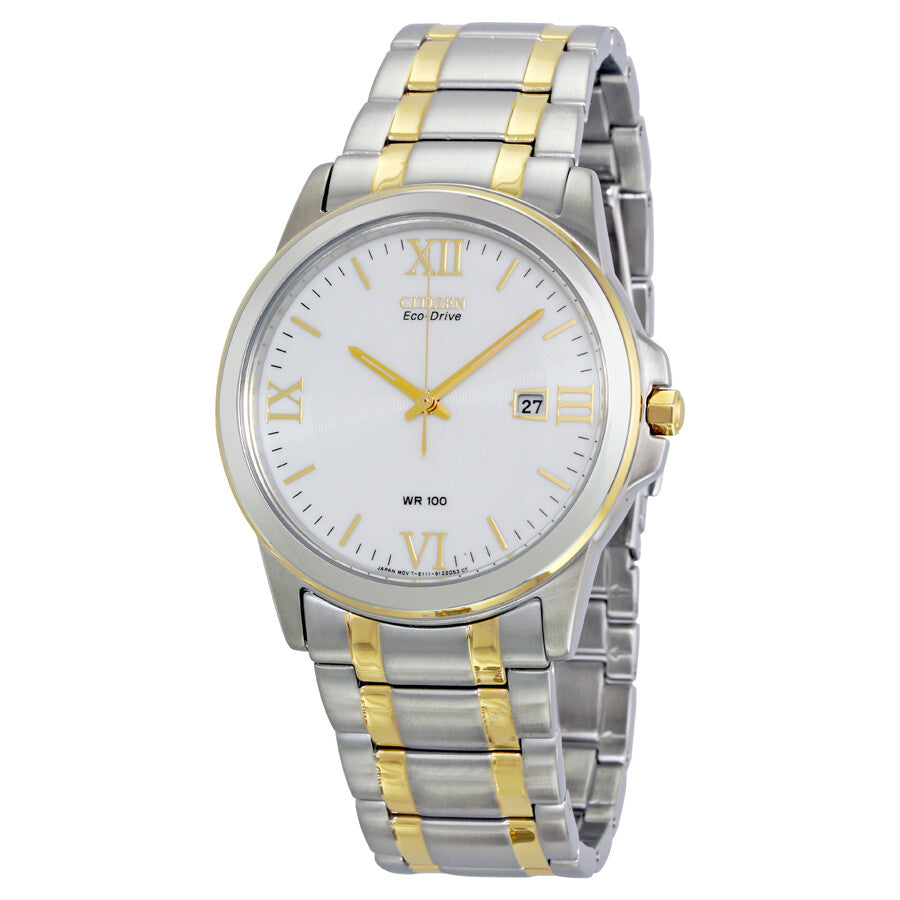 Citizen Eco Drive Silver Dial Two-tone Stainless Steel Men's Watch BM7264-51A - Dawson Watches