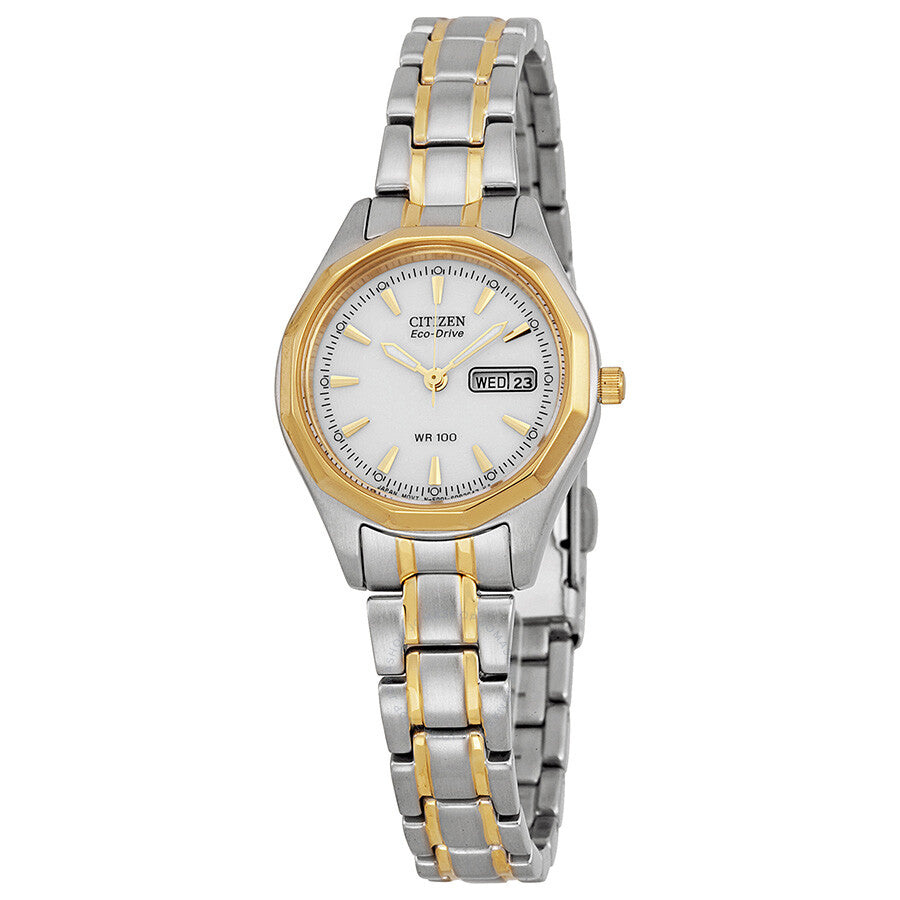 Citizen Eco-Drive Sport White Dial Two-tone Ladies Watch EW3144-51A - Dawson Watches