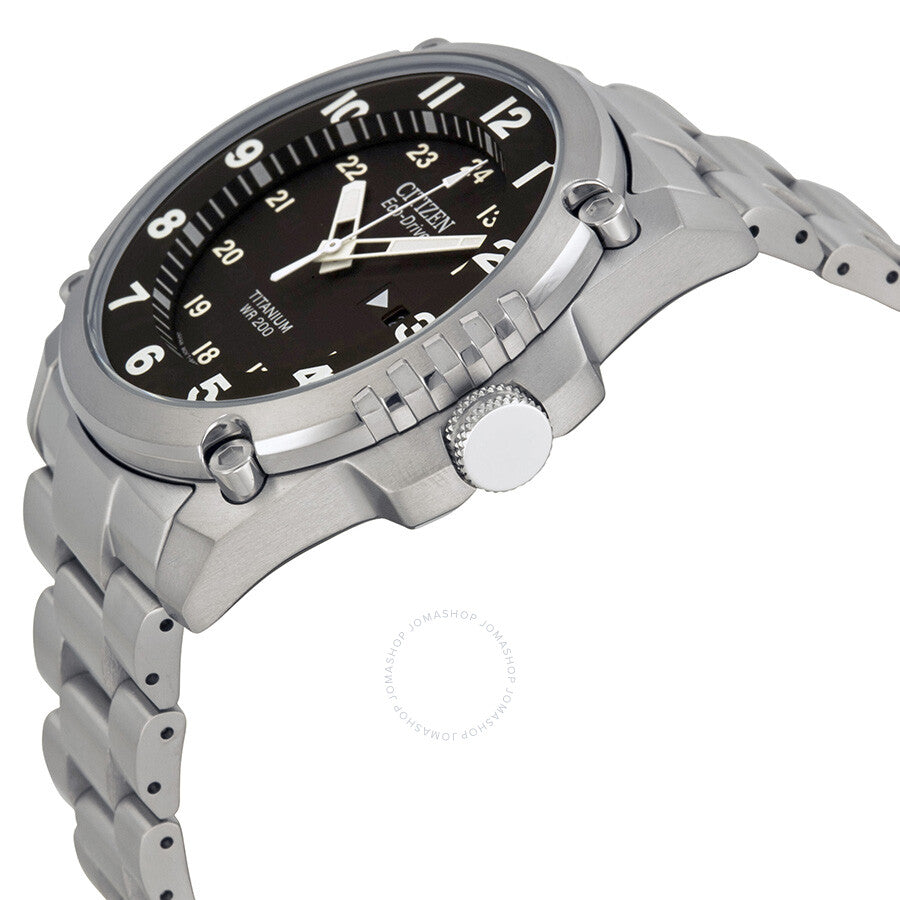 Citizen Eco Drive STX43 Black Dial Titanium Men's Watch BJ8070-51E - Dawson Watches #2