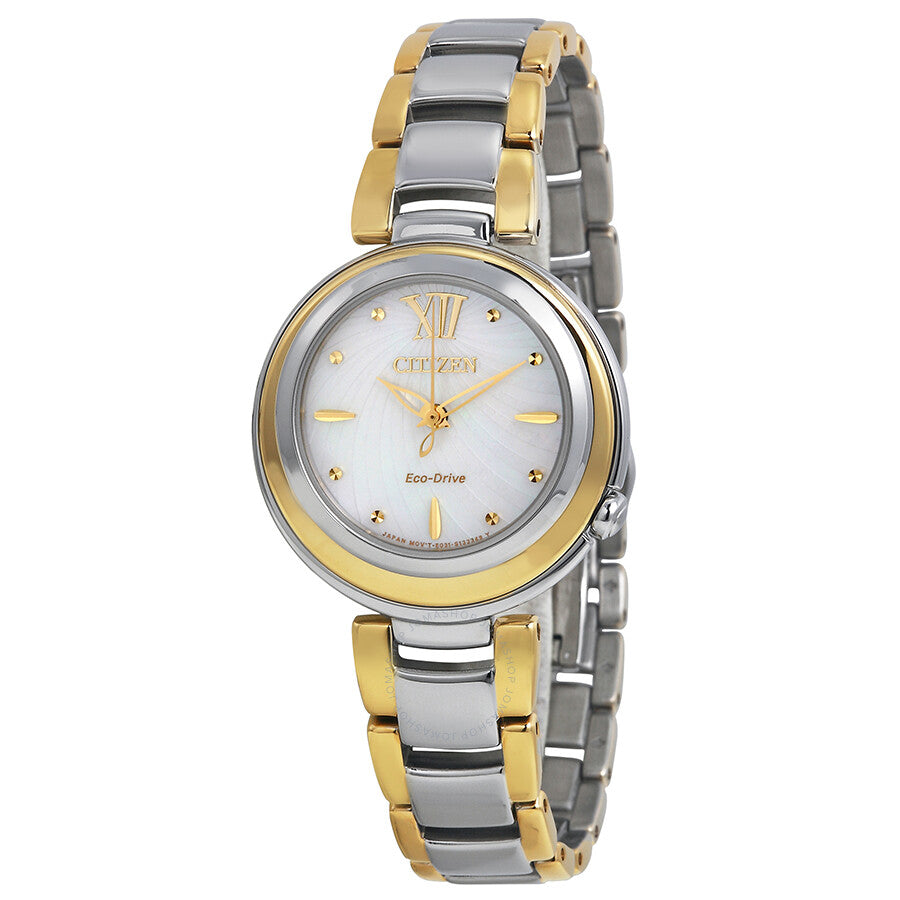 Citizen Eco Drive Sunrise Mother of Pearl Dial Ladies Watch EM0337-56D - Dawson Watches