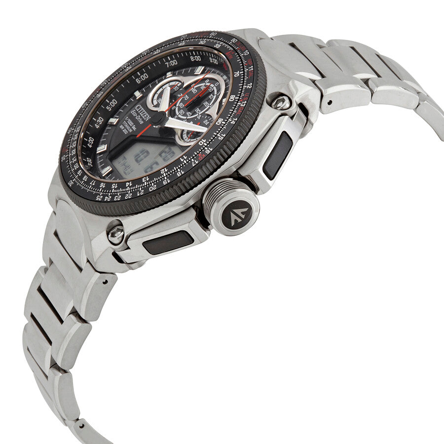 Citizen Eco-Drive Alarm Chronograph Quartz Analog-Digital Black Dial Men's Watch JW0071-58E - Dawson Watches #2