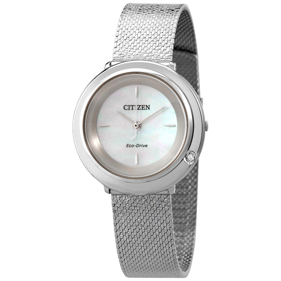 Citizen Eco-Drive Analog Perlmutt Mother of Pearl Ladies Watch EM0640-82D - Dawson Watches