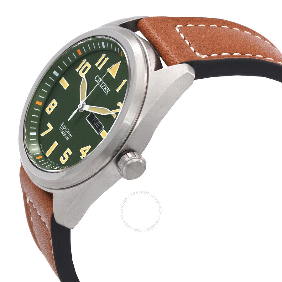Citizen Eco-Drive Avion Super Titanium Green Dial Men's Watch BM8560-02X - Dawson Watches #2