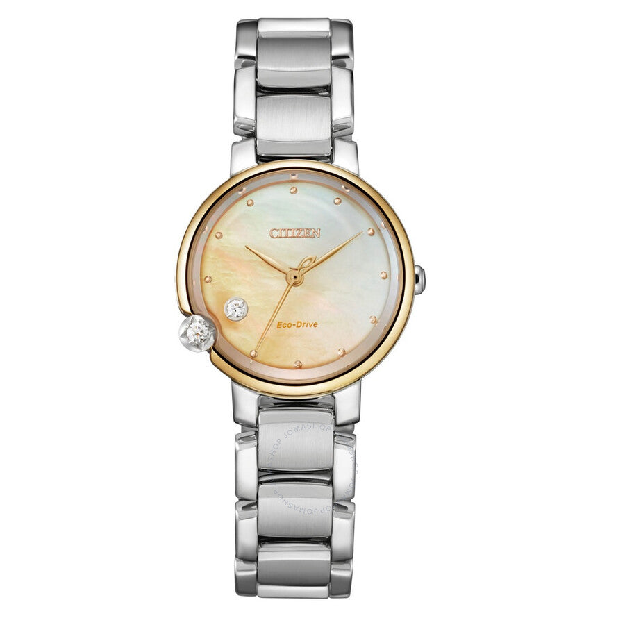 Citizen Eco-Drive Beige Mother of Pearl Dial Two-tone Ladies Watch EW5586-86Y - Dawson Watches