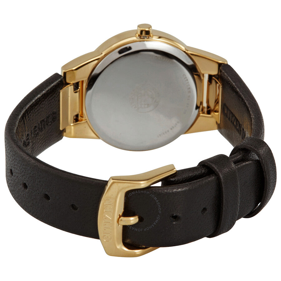 Citizen Eco-Drive Black Dial Black Leather Ladies Watch GA1052-04E - Dawson Watches #3