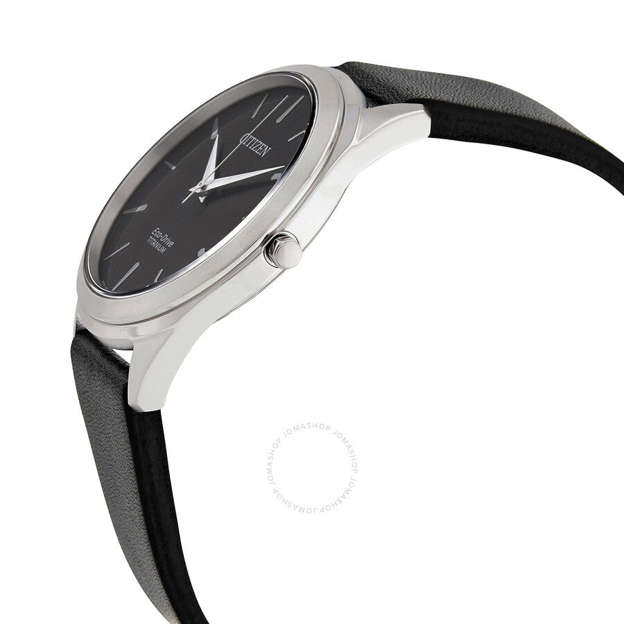 Citizen Eco-Drive Black Dial Black Leather Men's Watch BJ6520-15E - Dawson Watches #2