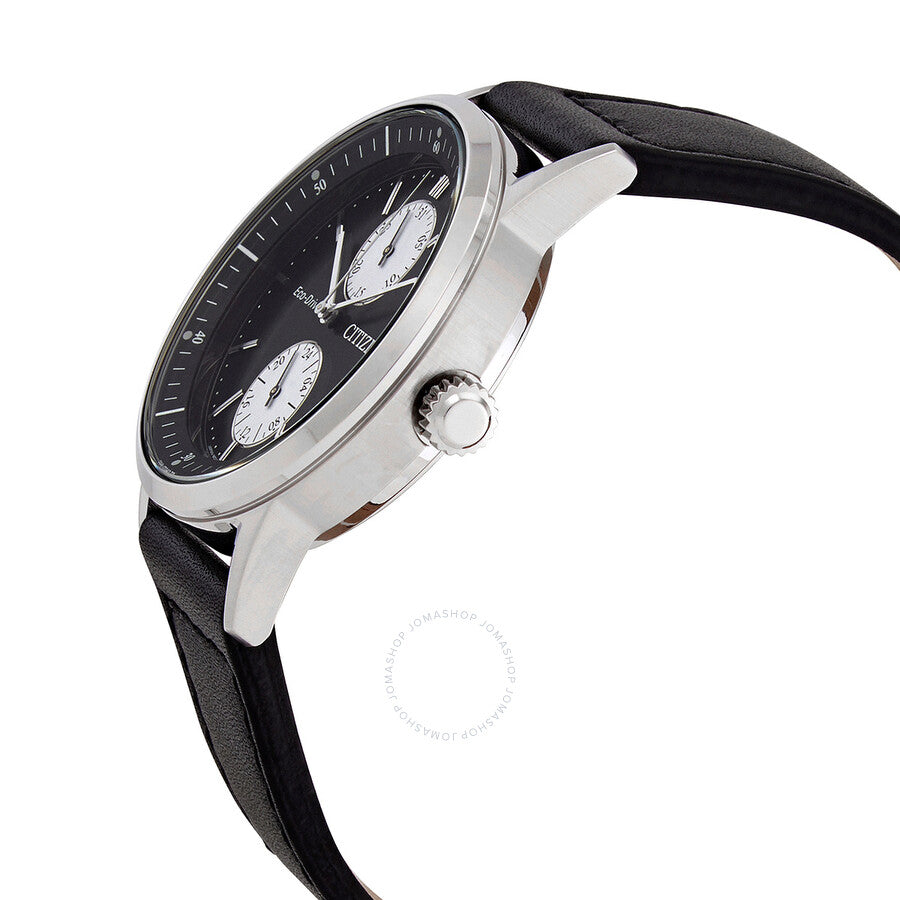 Citizen Eco-Drive Black Dial Black Leather Men's Watch BU3020-15E - Dawson Watches #2