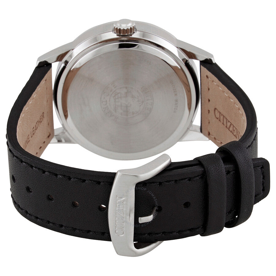 Citizen Eco-Drive Black Dial Black Leather Men's Watch BU3020-15E - Dawson Watches #3