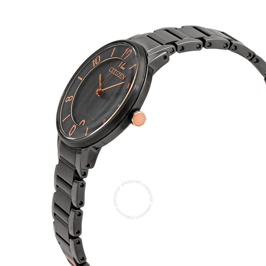 Citizen Eco-Drive Black Dial Black-plated Ladies Watch EM0528-82H - Dawson Watches #2