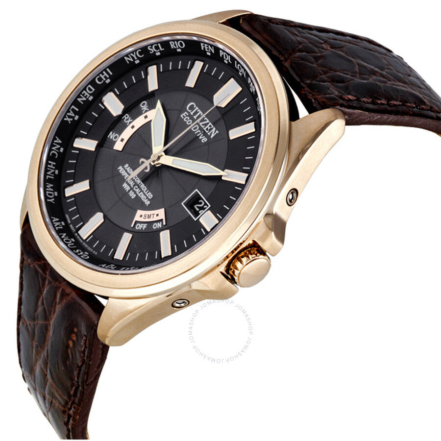 Citizen Eco-drive Black Dial Brown Leather Men Watch CB0013-12E - Dawson Watches #2