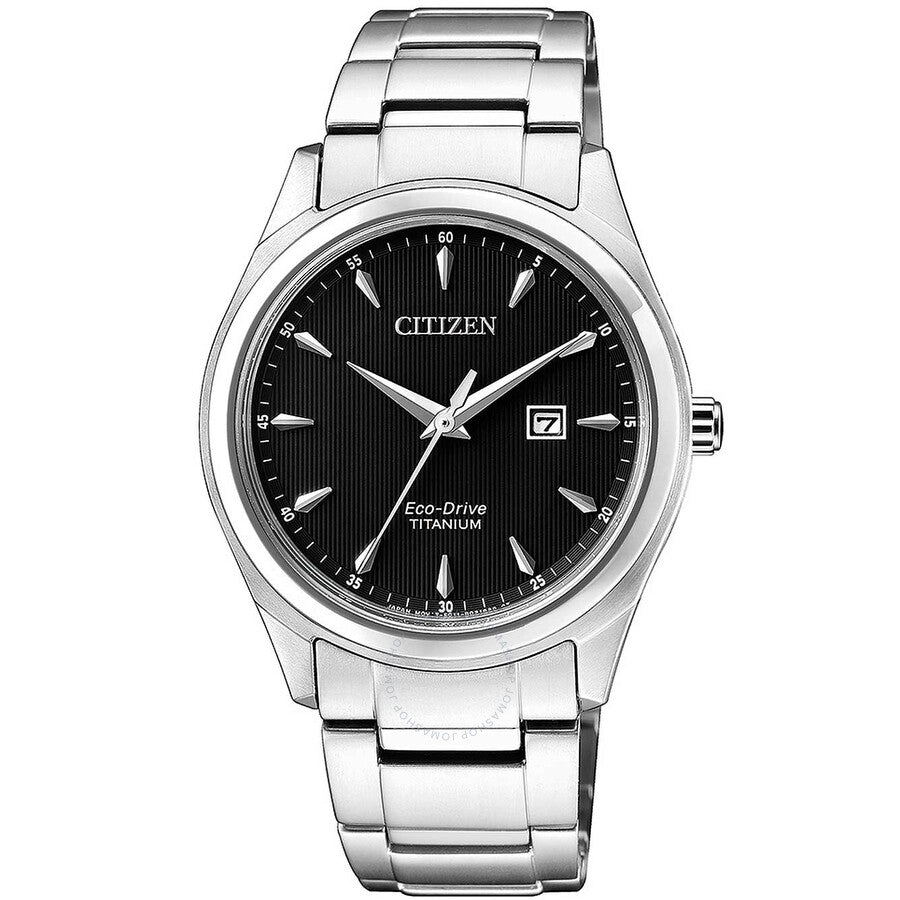 Citizen Eco-Drive Black Dial Titanium Ladies Watch EW2470-87E - Dawson Watches