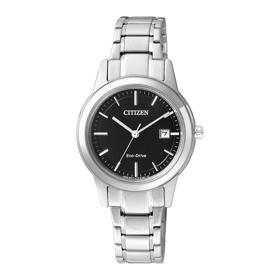 Citizen Eco-Drive Black Dial Stainless Steel Ladies Watch FE1081-59E - Dawson Watches