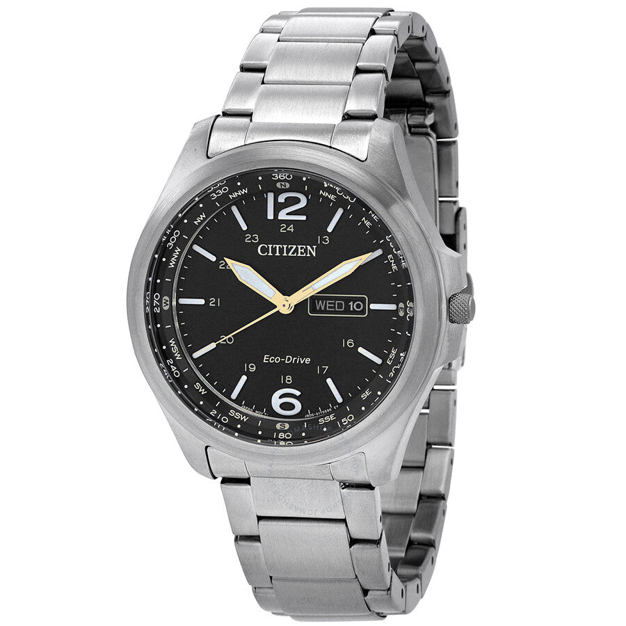 Citizen Eco-Drive Black Dial Men's Watch AW0110-82E - Dawson Watches
