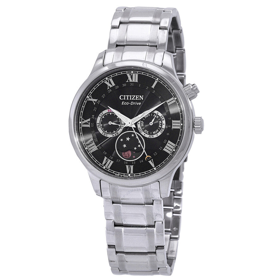 Citizen Eco-Drive Black Dial Moon Phase Men's Watch AP1050-81E - Dawson Watches