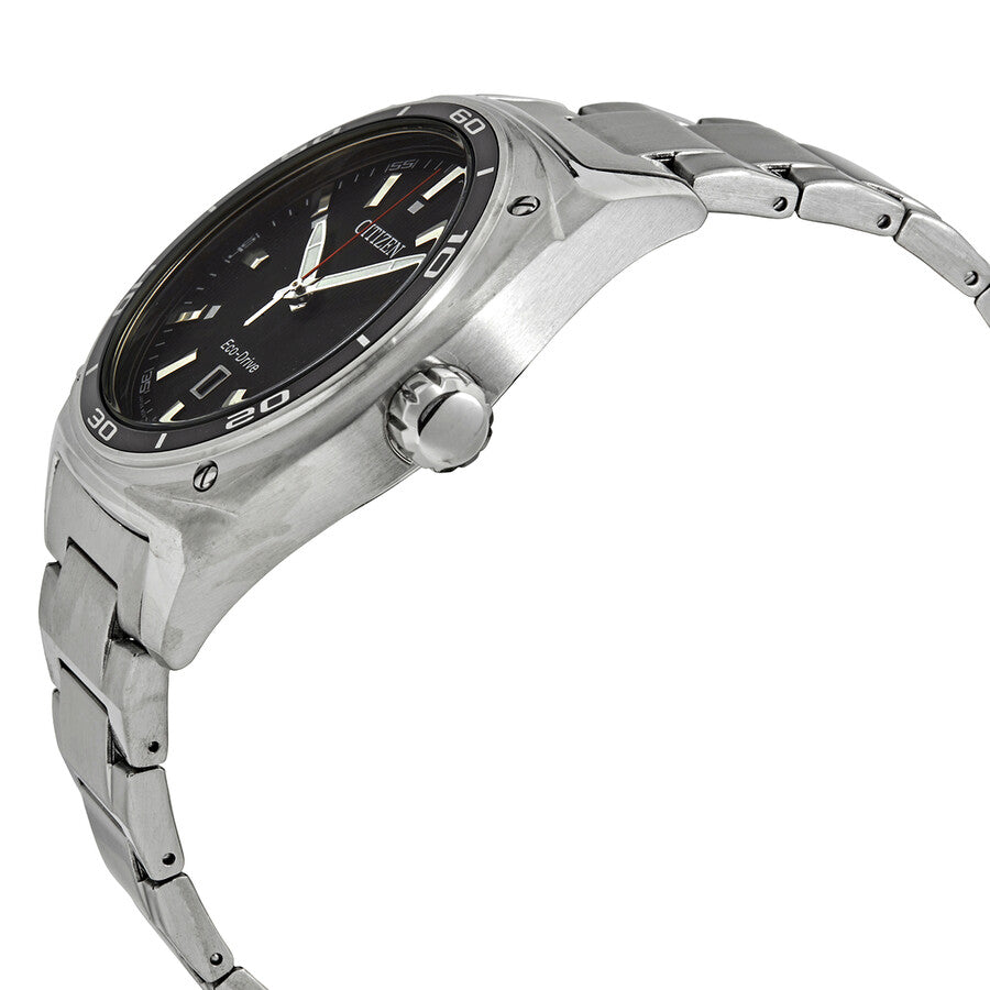 Citizen Eco-Drive Black Dial Stainless Steel Men's Watch AW1040-56E - Dawson Watches #2