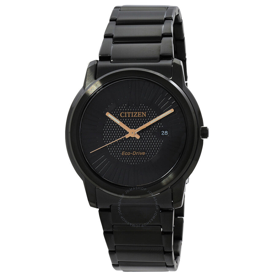 Citizen Eco-Drive Black Dial Stainless Steel Men's Watch AW1217-83E - Dawson Watches