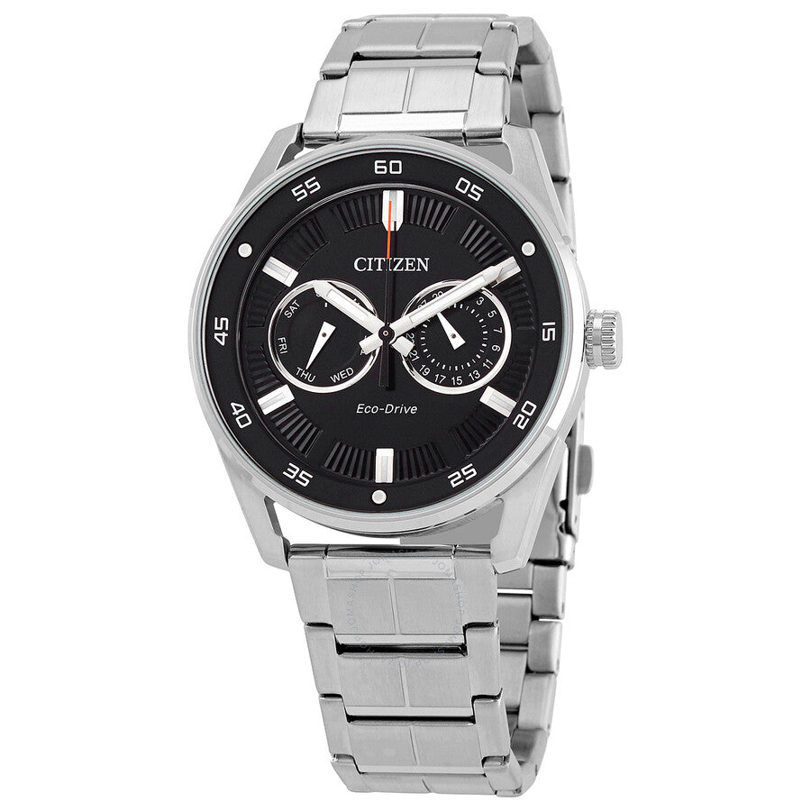 Citizen Eco-Drive Black Dial Stainless Steel Men's Watch BU4027-88E - Dawson Watches