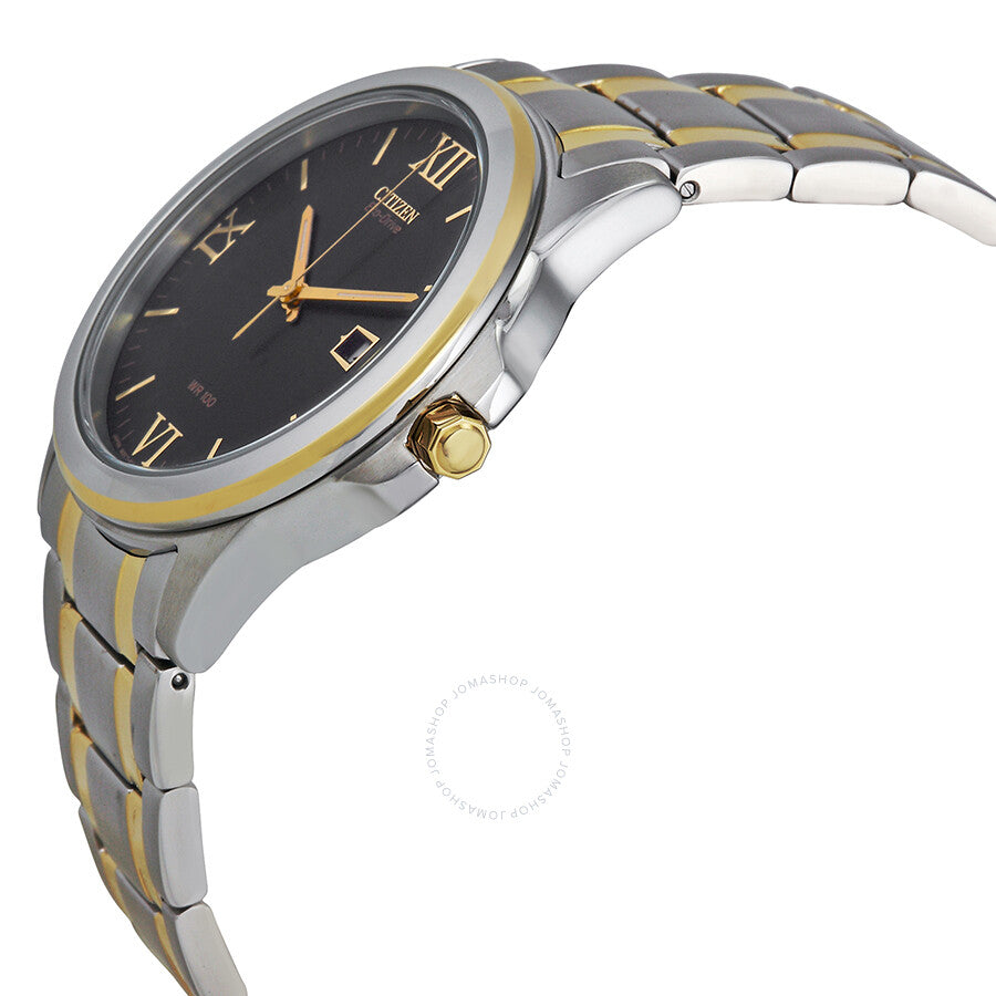 Citizen Eco-Drive Black Dial Two Tone Stainless Steel Men's Watch BM7264-51E - Dawson Watches #2