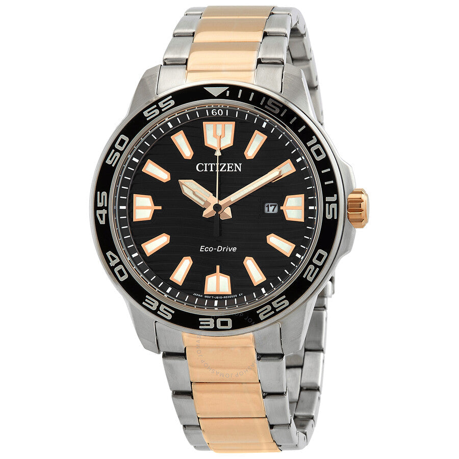Citizen Eco-Drive Black Dial Two-tone Men's Watch AW1524-84E - Dawson Watches