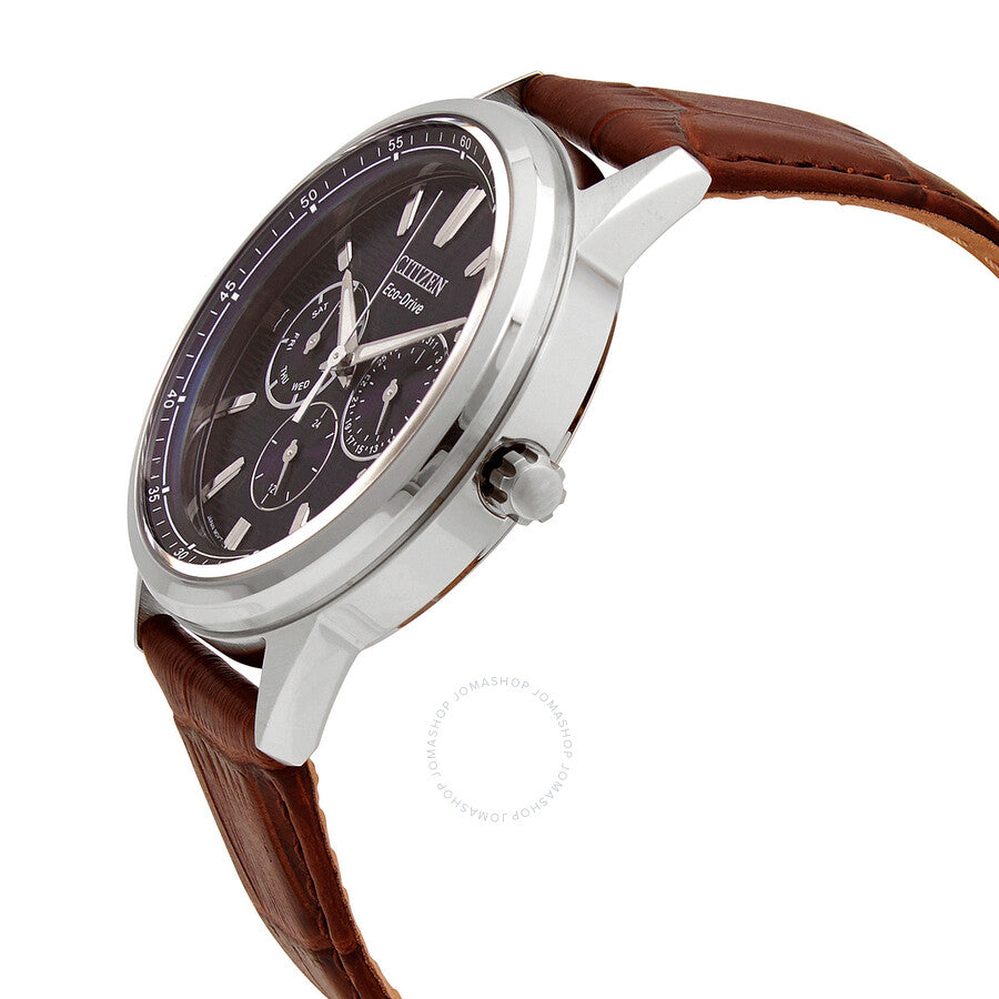 Citizen Eco-Drive Blue Dial Brown Leather Men's Watch BU2071-10L - Dawson Watches #2