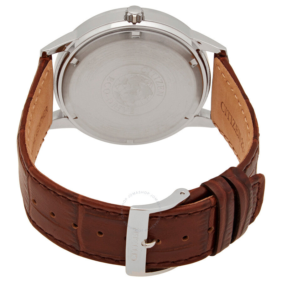 Citizen Eco-Drive Blue Dial Brown Leather Men's Watch BU2071-10L - Dawson Watches #3