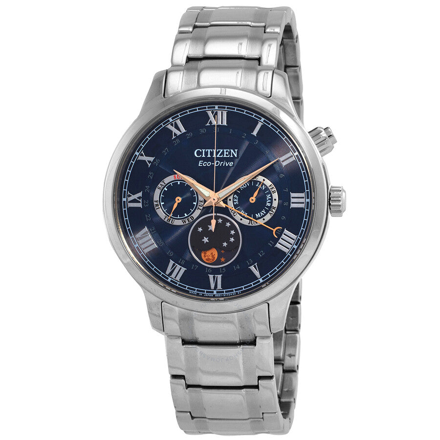 Citizen Eco-Drive Blue Dial Moon Phase Men's Watch AP1050-81L - Dawson Watches