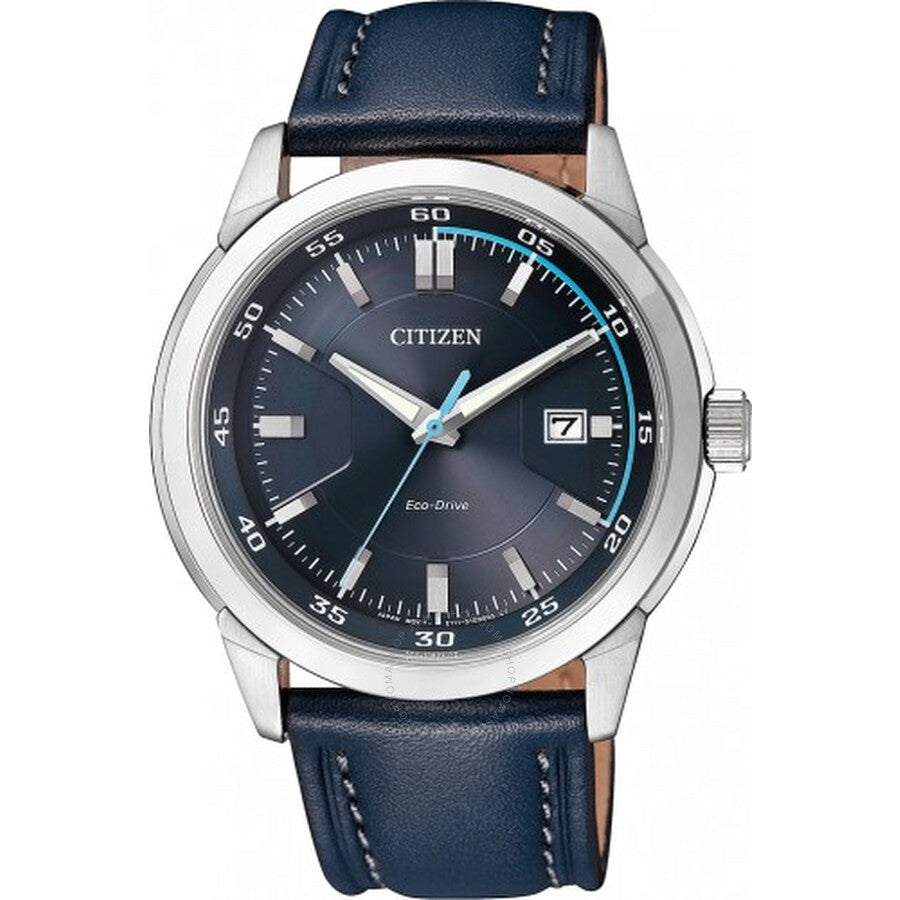 Citizen Eco-Drive Blue Dial Blue Leather Men's Watch BM7140-11L - Dawson Watches