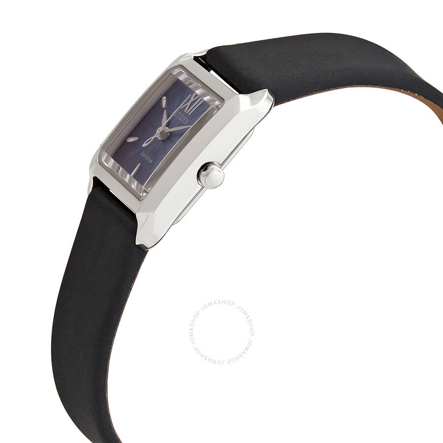 Citizen Eco-Drive Blue Mother of Pearl Black Leather Ladies Watch EW5550-16N - Dawson Watches #2