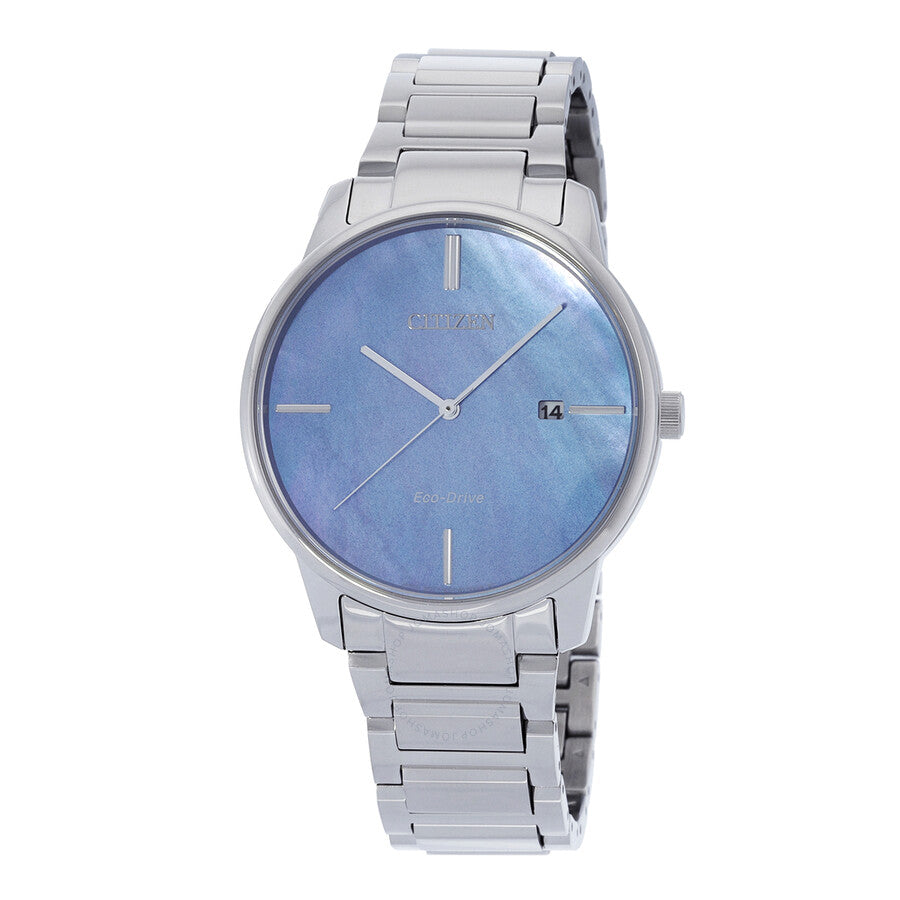 Citizen Eco-Drive Blue Mother of Pearl Dial Stainless Steel Men's Watch BM7520-88N - Dawson Watches