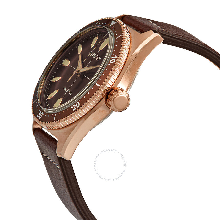 Citizen Eco-Drive Brown Dial Brown Leather Men's Watch AW1593-06X - Dawson Watches #2