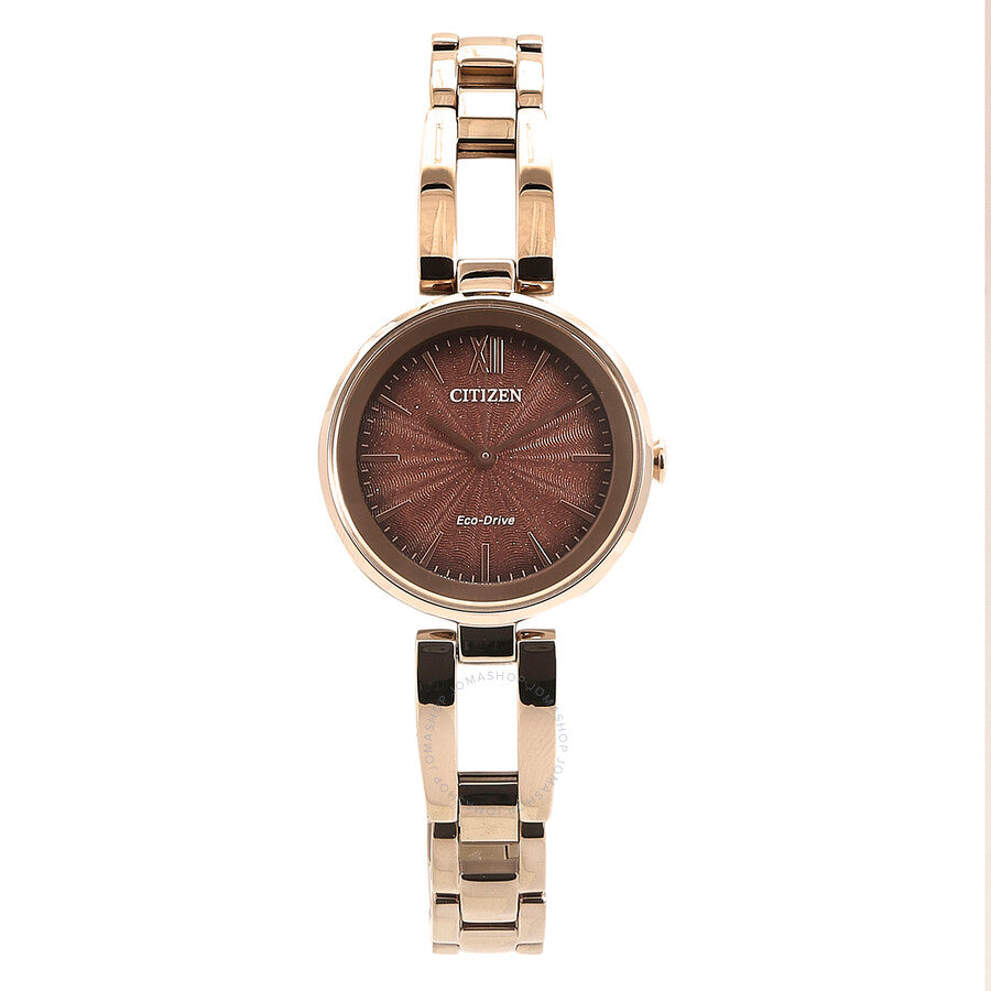 Citizen Eco-Drive Brown Dial Ladies Watch EM0809-83X - Dawson Watches