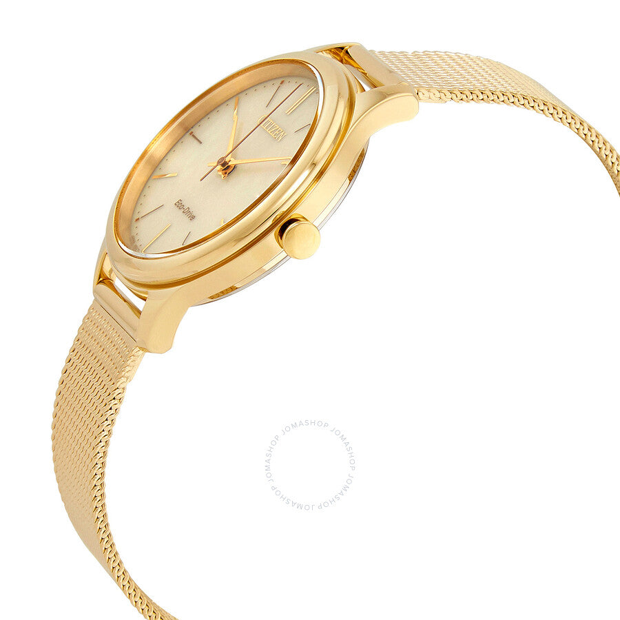 Citizen Eco-Drive Campagne Dial Gold-tone Mesh Ladies Watch EM0502-86P - Dawson Watches #2