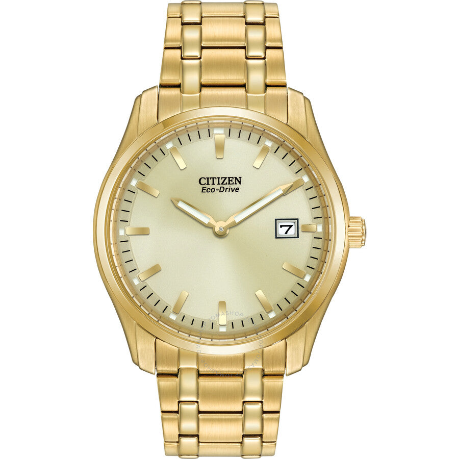 Citizen Eco-Drive Chamagne Dial Gold-Tone Stainless Steel Men's Watch AU1042-53P - Dawson Watches